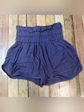 High-Waist Smocked Navy Women's Shorts